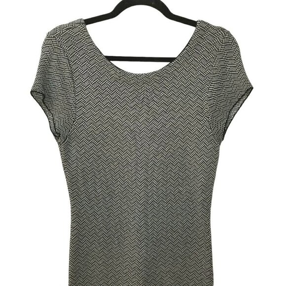 ZARA Knit Sz Large Sweater Dress Midi Black & White Business Casual Versatile - Picture 5 of 7